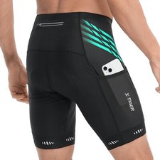 Short Cycliste Homme avec 3 Poches Short VTT Cyclisme Shorts Velo avec Sweat ...