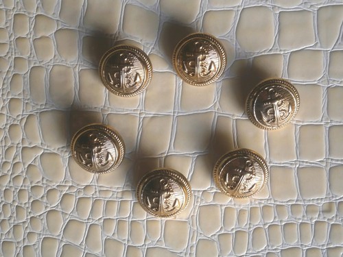 Boutons dorés bombés ancre - dorés,