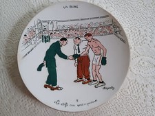 8. LE DEFI  AU VAINQUEUR Assiette LA BOXE F.M. France illustrateur Charles Genty