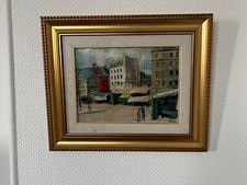 Tableau Peinture Paris Le Moulin Rouge signée  (L18)