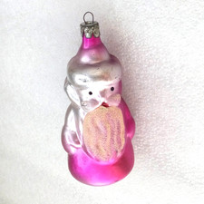 Ancien ornement sapin de Noël en verre vintage décoration de Noël Père Noël