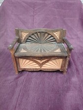 Grand Coffret En Bois Vintage Sculpté Forme Canapé