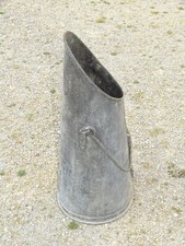 -ANCIEN SEAU A CHARBON TOLE ZINGUEE PORTE PARAPLUIES Poêle à granulés DECO D