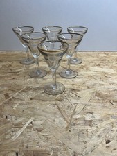 Lot De 6 Anciens Verres Contour Doré  Bar Collection