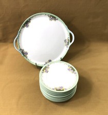 service à dessert ART DECO porcelaine LIMOGES signé MB MERIGOT et BOISSEUIL plat