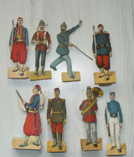 WW1 Rare lot 8 figurines soldats zouave carton découpis  McLoughlin Bros USA
