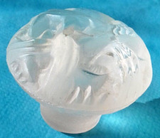 MAGNIFIQUE BOUCHON VERRE CRISTAL FLACON PARFUM ancien RARE (LALIQUE ou autres)
