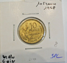 10 francs guiraud  1958 SPL   sous cartonnette état  RARE