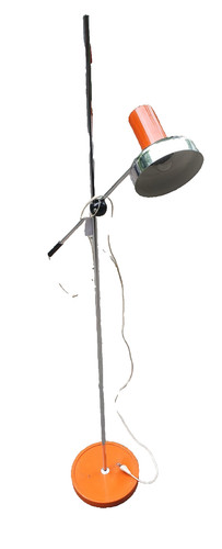 Lampe sol 70s spot orange - lampe,