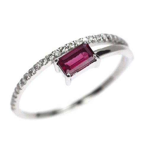 Bague diamant tourmaline rose