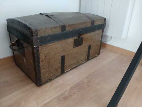 Ancienne malle bois - ancienne, &