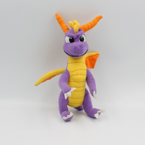 Peluche dragon mauve jaune