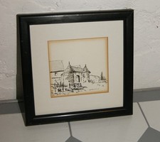 Dessin à l'encre encadré