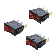 3X Interrupteur A Bascule ON OFF  Bipolaire 28X10mm 250V 15A ROUGE 2364
