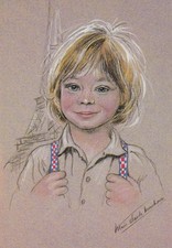 CPA. Illustrateur  Marie Claude MONCHAUX . "Les Enfants de Paris" 4