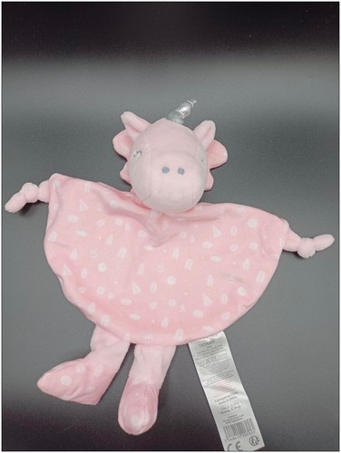 Doudou plat licorne rose tom - plat,