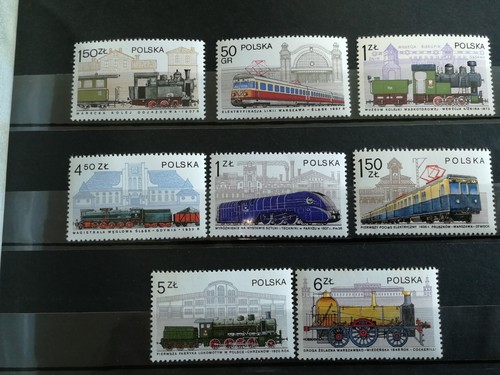Timbre neuf pologne - , trains