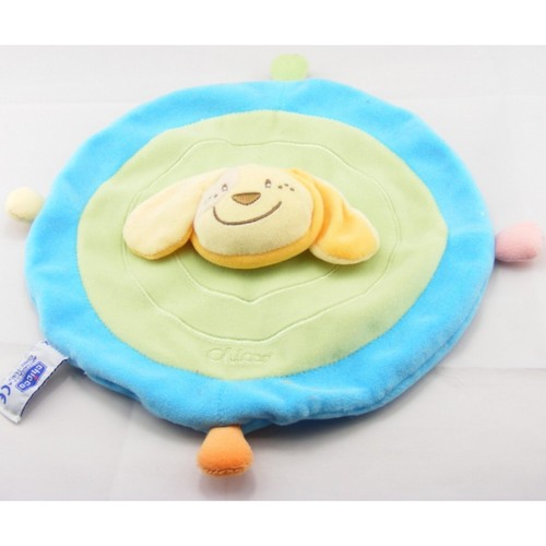 Doudou plat rond bleu - , vert