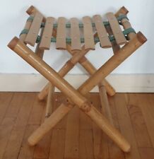 chaise tabouret pliante bambou sangle décoration porte plante vintage 