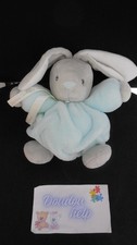 doudou peluche lapin gris plume bleu Aqua Créations tendres douces KALOO