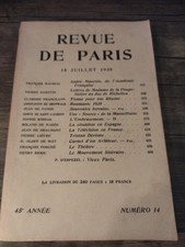 Revue de Paris . F. Mauriac 