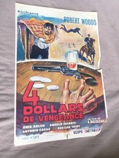 affiche belge - 4 DOLLARS DE VENGEANCE - Robert Woods - J.J. Balcazar - 1968 -