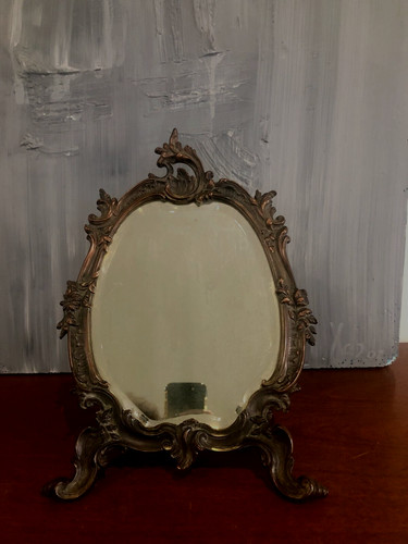 Joli miroir table - miroir, laiton