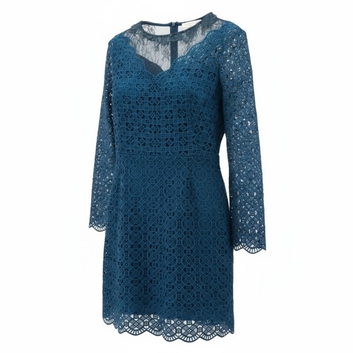 Robe mini bleue dentelle - mini,