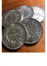 Lot 5 pièces argent 10 francs Hercule 