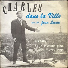 CHARLES AZNAVOUR DANS LA VILLE / FOND BLANC 45T EP DUCRETET THOMSON 460V349