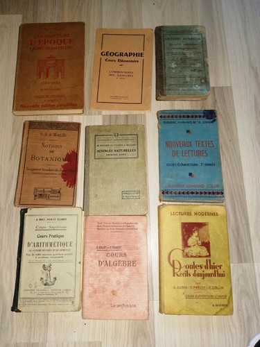 Lot 9 livres scolaires - --,