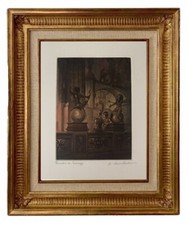 ANDRE LAMBERT (1884-1967) SUPERBE EAU-FORTE AQUATINTE REHAUSSEE AQUARELLE (28)