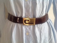  _CEINTURE FEMME _ CUIR VERNI _ MARRON  ( CF 06/16/5 ) 