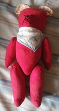 ancien  ours articulé  des années 40 avec son bandana de soie/ JMP?