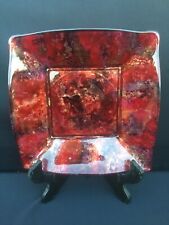 PLAT CARRÉ EN VERRE LAQUÉ FAIT À LA MAIN LAQUE LINE VINTAGE