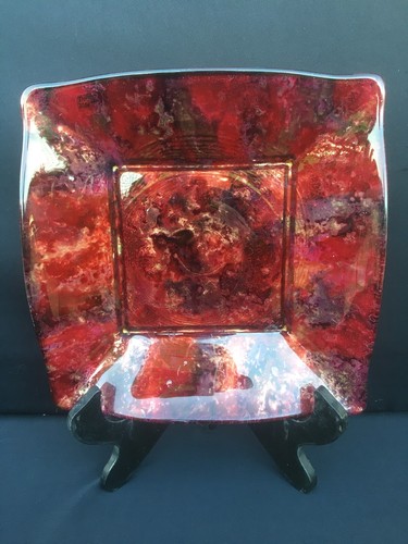 Plat carré verre laqué - verre,