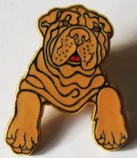 Pin's CHIEN SHARPEI BEIGE FONCE Signé Balard TRES RARE #2/5