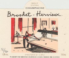 AVRIL etiquette de champage Brochet Hervieux 120 ex signe