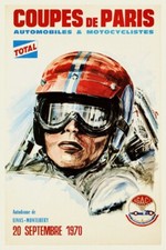 MONTLHéRY AUTO COUPES de PARIS 1970  - POSTER HQ 40x60cm d'une AFFICHE VINTAGE