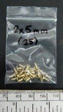 Vis à bois  M2x5  Or - paquet de 25 - tête cruciforme à tête fraisée plate