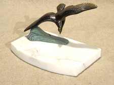 Ancien cendrier marbre blanc