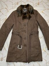 Manteau trench boutonné ceinture fausse fourrure ARMANI JEANS marron taille U...