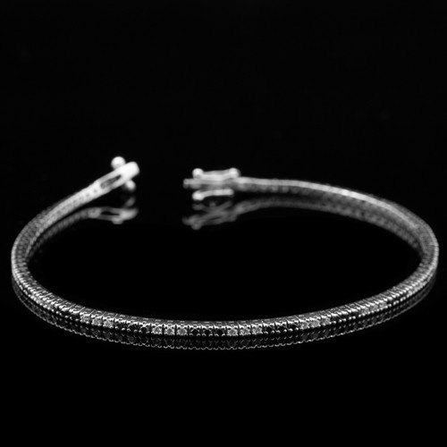 Tennis bracelet blanc 18kt - or,