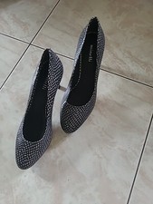  Chaussures Escarpins marque MINELLI en Cuir noir avec points blancs  P 40 