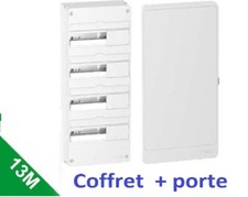 Coffret électrique 52 Modules 4 Rangées avec porte Schneider R9H13404 + R9H13424