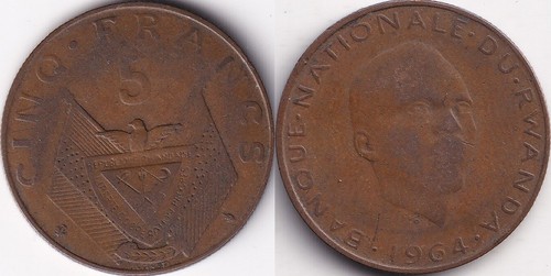 Francs 1964 rwanda armoiries - 5,