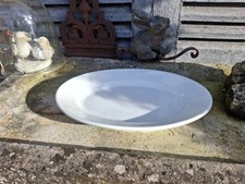 ANCIEN GRAND PLAT OVALE EN PORCELAINE FAIENCE EPAISSE
