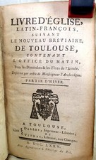 LIVRE ANCIEN 1775, BRÉVIAIRE D'HIVER, TOULOUSE