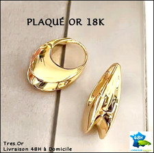 PLAQUÉ OR 18 K Anneaux Ovales