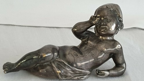 Sculpture bronze argenté